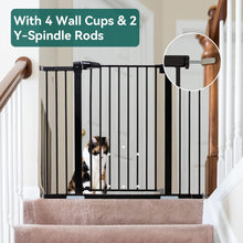 Load image into Gallery viewer, Mom&#39;s Choice Award Winner-BABELIO 36 Inch Extra Tall Metal Baby Gate, Pressure Mounted Dog Gate for Stairs、Doorways &amp; Hallway, Easy Walk Thru Pet Gate, Child Gate with 2*Y Spindle Rods,Black