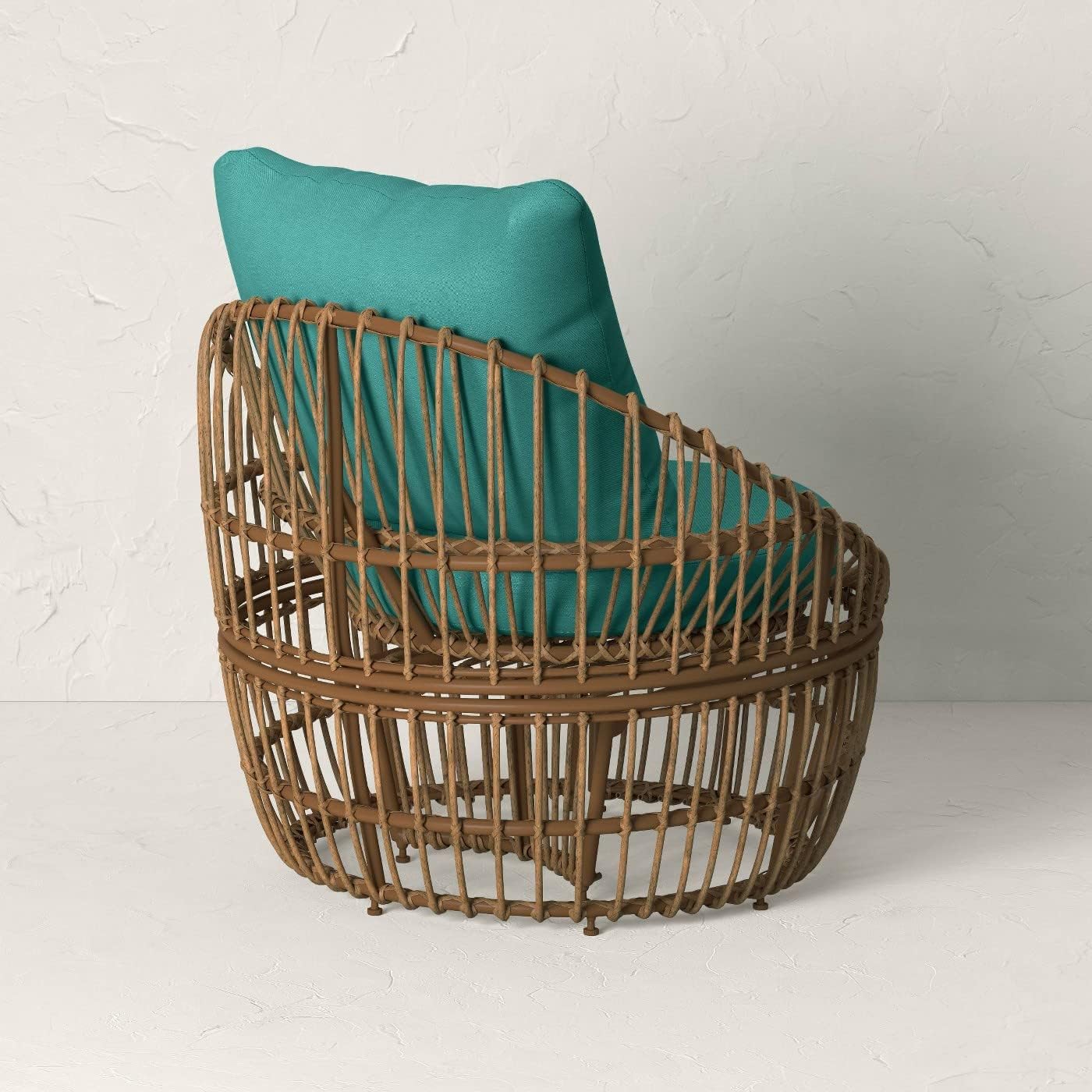 OHO Topanga Club Chair with Ottoman - Blue/Brown