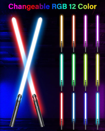 Auction ANASABER Lightsaber,S8 Dueling Light Saber, RGB 12 Color Lightsabers with 3 Sound Fonts,Metal Hilt,Replaceable Blade(23 inch) FX Light Sabers for Kids Adults, Cosplay,Birthday Gift,1 Pack