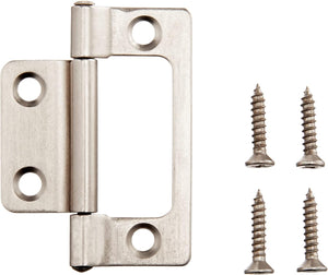 Amazon Basics Non-Mortise Hinges, 2" x 0.9", Satin Nickel, 10 Pack