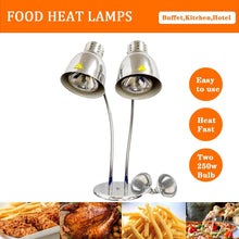 Load image into Gallery viewer, KOUWO Food Heat Lamps with Dual 250w Bulbs Food Warmer Lights