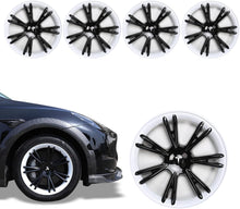 Load image into Gallery viewer, Kasato Tesla Model Y Wheel Cover Hubcap, 19 Inch Model Y Sport Hub Cap Gloss Black and White Replacement Tesla Wheel Cap Protector Cover