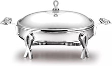 Load image into Gallery viewer, Chafing Dish Buffet Set Stainless Steel Frame Safe Oven Glass Server with Lid