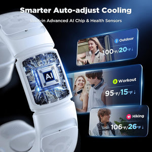 No.1 Cooling A/C AICE 3 AI Neck Air Conditioner 7000mAh 24H [Full-body Cooling/Heating] [Health Monitor] Neck Cooler Fan with Cold Air, App Control Rechargeable Wearable Music Call Gift,