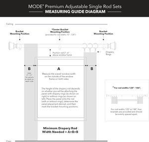 MODE Premium Collection 1 1/8" Diameter Curtain Rod Set