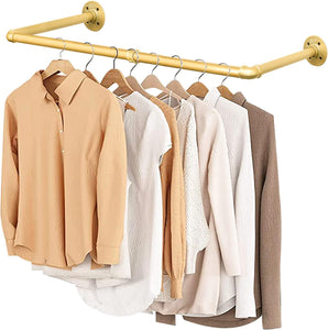 48” Gold Wall Mounted Clothes Rack
