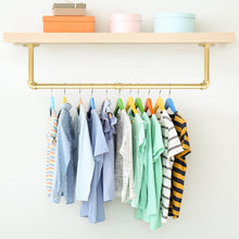 Load image into Gallery viewer, 48” Gold Wall Mounted Clothes Rack