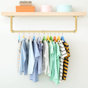 48” Gold Wall Mounted Clothes Rack