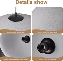 Load image into Gallery viewer, 1 Light Oval/Cloud Cement Grey Pendant - WalmHome
