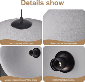 1 Light Oval/Cloud Cement Grey Pendant - WalmHome
