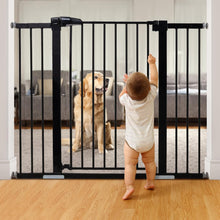 Load image into Gallery viewer, Mom&#39;s Choice Award Winner-BABELIO 36 Inch Extra Tall Metal Baby Gate, Pressure Mounted Dog Gate for Stairs、Doorways &amp; Hallway, Easy Walk Thru Pet Gate, Child Gate with 2*Y Spindle Rods,Black