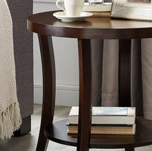 Load image into Gallery viewer, Roundhill Furniture OE0020EP Perth Contemporary Round Shelf, End Table, Espresso
