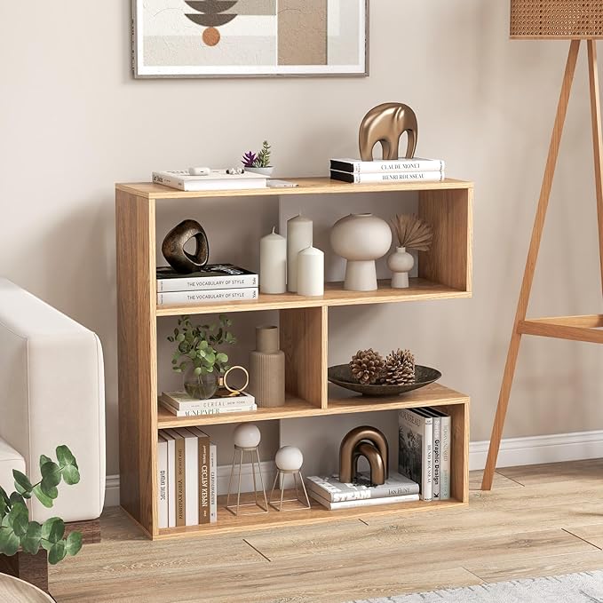 Wooden Concave Bookcase