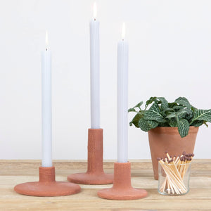 Main + Mesa Stoneware Taper Candle Holders, Set of 3