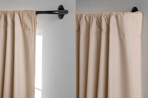 Amazon Basics Adjustable Easy to Install Blackout Curtain Rod for Bedroom and Living Room, 88