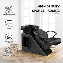 Load image into Gallery viewer, Ainfox Shampoo Barber Backwash Chair, ABS Plastic Shampoo Bowl Sink Chair for Spa Beauty Salon (Black)