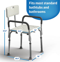 Load image into Gallery viewer, Medline Shower Chair Seat with Padded Armrests and Back Heavy Duty Shower Chair