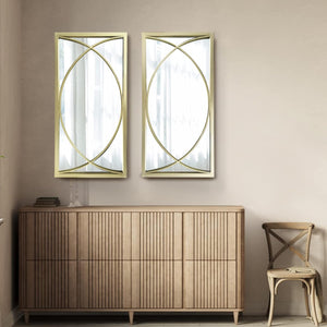 WAMIRRO Gold Rectangle Wall Mirror SET of 2