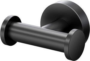 Auction Gatco 4635AMX Glam Double Robe Hook, Matte Black / 3.10" W Wall Mount Double Robe, Towel Hook