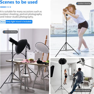 Neewer Photography Light Stand, 3-6.6ft/92-200cm Adjustable Sturdy Tripod Stand for Reflectors, Softboxes, Lights, Umbrellas, Load Capacity: 17.6lb/8kg