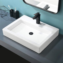 Load image into Gallery viewer, Valisy White Vessel Sink Rectangular