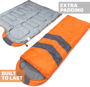 Auction MalloMe Sleeping Bag for Adults Kids Boys & Girls for Winter, Fall & Spring - Single & Double - Waterproof Lightweight & Portable Backpacking Camping & Hiking Outdoor Travel with Compact Bag