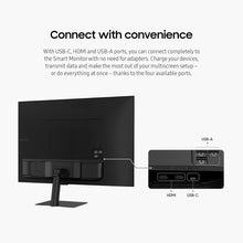 Load image into Gallery viewer, Samsung 32 Inch M7 Black Smart Monitor with Smart TV apps, 4k UHD, 4 ms Refresh Rate, USB-C, Multiple Ports, Gaming hub - (LS32DM702UNXGO) [Canada Version] (2024)