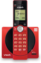 Load image into Gallery viewer, VTech DECT 6.0 Single Handset Cordless Phone with CID, Backlit Keypad and Screen, Full Duplex Handset Speakerphone, and Call Block Red