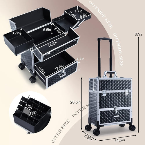 Adazzo Professional Rolling Makeup Case