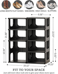HAIXIN Shoe Shelves for Closet Kids & Women Shoe Rack Adjustable Height 10 Tier Shoe Organizer