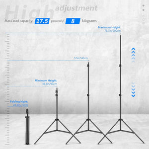 Neewer Photography Light Stand, 3-6.6ft/92-200cm Adjustable Sturdy Tripod Stand for Reflectors, Softboxes, Lights, Umbrellas, Load Capacity: 17.6lb/8kg