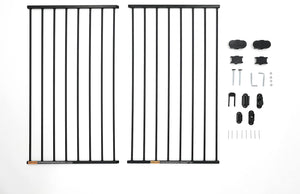 2-in-1 Extra Tall Easy Swing Stairway and Hallway Walk Through Baby Gate, BLACK