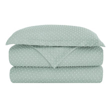 Load image into Gallery viewer, Krinkle Dot Clip Prewashed Duvet Cover Set - MISTY BLUE TWIN/TWIN XL