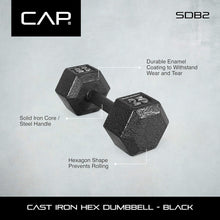 Load image into Gallery viewer, Set of 2 CAP Barbell Cast Iron 5 lb Hex Dumbbell