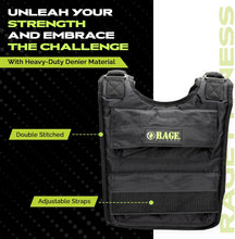 Load image into Gallery viewer, RAGE Fitness Adjustable Weighted Vest, Black, One Size (Weights not included)