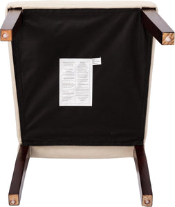 Contemporary Beige Fabric Dining Chairs Set of 2 with Arched Backrest