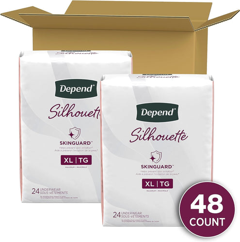 Depend Silhouette 48ct XL Adult Incontinence Underwear for Women, Maximum Absorbency