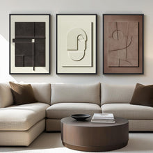Load image into Gallery viewer, 3 Piece Modern Neutral Geometric Sandstone Artwork