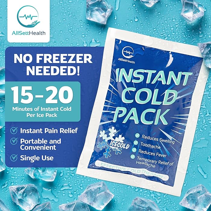 10 Packs Instant Ice Cold Pack (6” X 45”) - Disposable Instant Ice Pac 