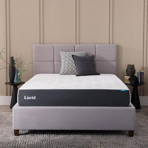 10 Inch LUCID 2020 Gel Memory Foam Mattress - Medium Plush Feel - Hypoallergenic Bamboo Charcoal - Twin XL