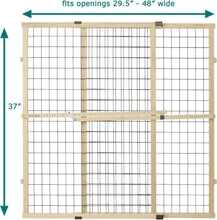 Load image into Gallery viewer, MYPET North States Wire Mesh Dog Gate: 29.5-48&quot; Wide. Pressure Mount. No Tools Needed. Dog Gate 37&quot; Tall, Expandable, Durable Dog Gates for Doorways, Sustainable Hardwood