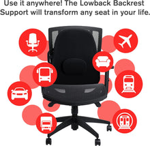 Load image into Gallery viewer, ObusForme Lowback Backrest Support - Lower Back Padded Seat Cushion and Lumbar Support Pillow, Portable Posture Support with Soft and Durable Foam