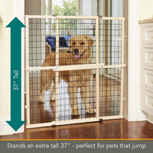 Load image into Gallery viewer, MYPET North States Wire Mesh Dog Gate: 29.5-48&quot; Wide. Pressure Mount. No Tools Needed. Dog Gate 37&quot; Tall, Expandable, Durable Dog Gates for Doorways, Sustainable Hardwood