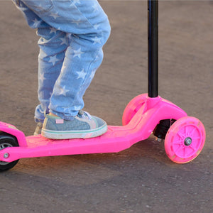 Auction Lil' Rider Kids Scooter-Beginner Adjustable Height Handlebar, 3 LED Light-up Wheels, Kick Scooter-Fun Balance Riding Toy for Girls and Boys (Pink) (80-TK166610P)