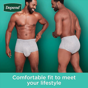 Depend Fresh Protection Adult Incontinence Underwear For Men - Small/Medium, Grey, 80 Count