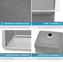 Load image into Gallery viewer, Ruvati 31-inch Undermount Kitchen Sink 50/50 Double Bowl 16 Gauge Stainless Steel