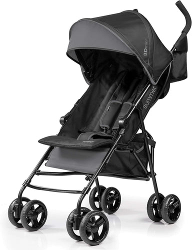 Auction Summer Infant, 3D Mini Convenience Stroller Lightweight Stroller with Compact Fold MultiPosition Recline Canopy with Pop Out Sun Visor and More Umbrella Stroller for Travel and More, Gray