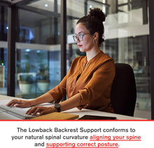 Load image into Gallery viewer, ObusForme Lowback Backrest Support - Lower Back Padded Seat Cushion and Lumbar Support Pillow, Portable Posture Support with Soft and Durable Foam