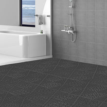 Load image into Gallery viewer, VEVOR Modular Interlocking Cushion, 55 Pack 12&quot; x 12&quot; Splicing Drainage Mats, Soft PVC Interlocking Drainage Floor Tiles, Non-Slip Drainage Holes for Restroom, Bathroom, Kitchen, Pool, Wet Areas, Black