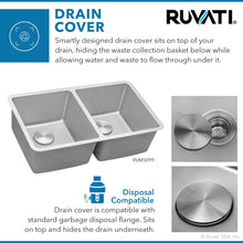 Load image into Gallery viewer, Ruvati 31-inch Undermount Kitchen Sink 50/50 Double Bowl 16 Gauge Stainless Steel